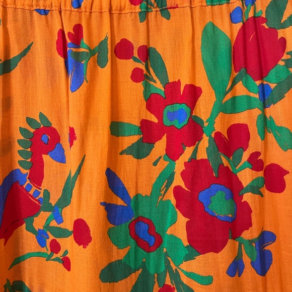 Tory Burch Orange Floral Maxi Skirt S $248 - Picture 4 of 6